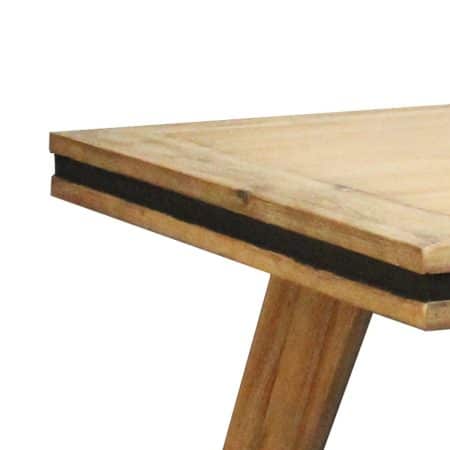 Dining Table 180cm Medium Size Solid Acacia Wooden Frame in Silver Brush Colour - Image 2