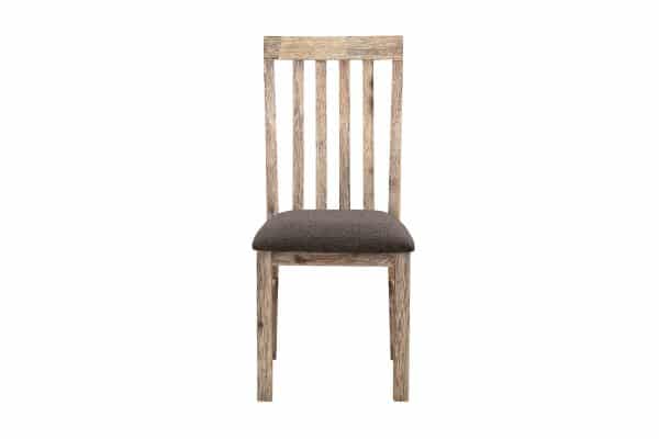 2x Wooden Frame Leatherette in Solid Acacia Wood & Veneer Dining Chairs in Oak Colour - Image 2