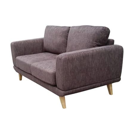 2 Seater Sofa Brown Fabric Lounge Set for Living Room Couch with Solid Wooden Frame - Image 2