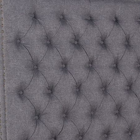Bed Head Double Size French Provincial Headboard Upholsterd Fabric Charcoal - Image 2