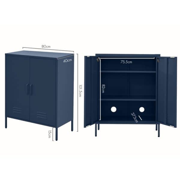 Artiss Buffet Sideboard Metal Cabinet - SWEETHEART Blue - Image 2