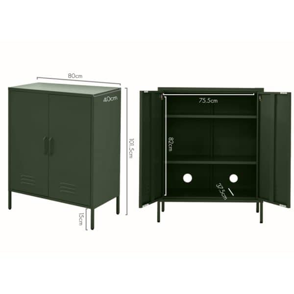 Artiss Buffet Sideboard Metal Cabinet - SWEETHEART Green - Image 2