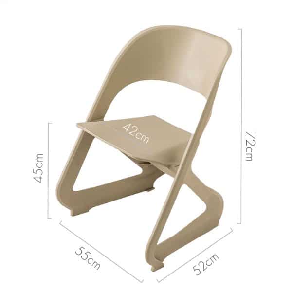 ArtissIn Set of 4 Dining Chairs Office Cafe Lounge Seat Stackable Plastic Leisure Chairs Beige - Image 2