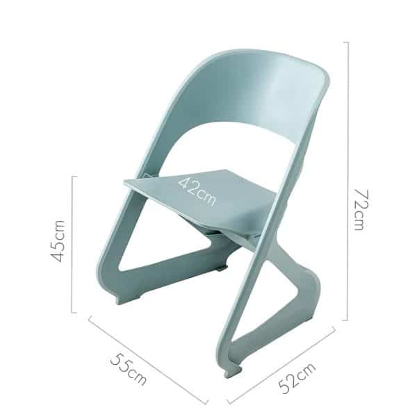 ArtissIn Set of 4 Dining Chairs Office Cafe Lounge Seat Stackable Plastic Leisure Chairs Blue - Image 2