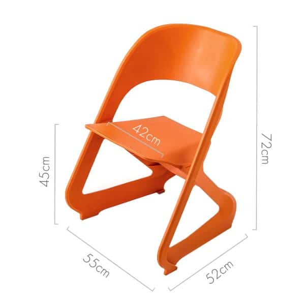 ArtissIn Set of 4 Dining Chairs Office Cafe Lounge Seat Stackable Plastic Leisure Chairs Orange - Image 2