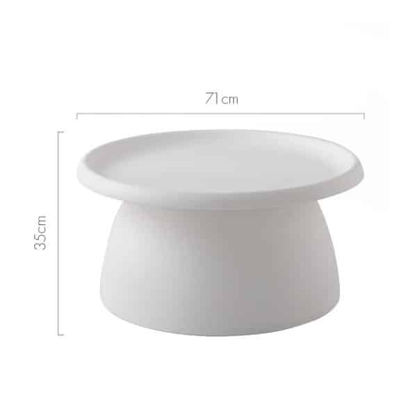 Artiss Coffee Table Round 71CM Plastic White - Image 2