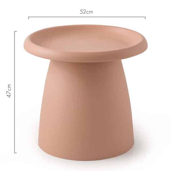 ArtissIn Coffee Table Round 52CM Plastic Pink - Image 2