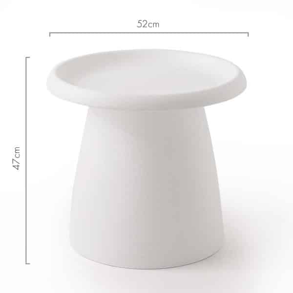 Artiss Coffee Table Round 52CM Plastic White - Image 2