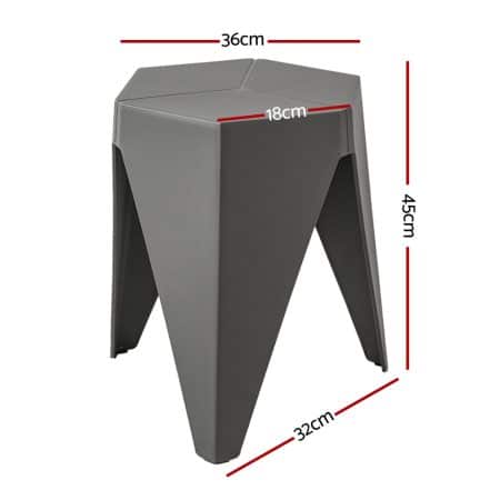 Artiss 4PC Puzzle Stool Bar Stools Stackable Grey - Image 2