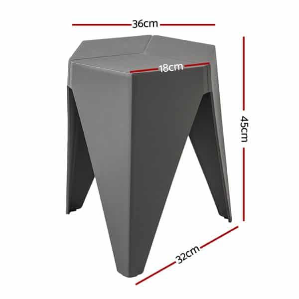Artiss 4PC Puzzle Stool Bar Stools Stackable Grey - Image 2
