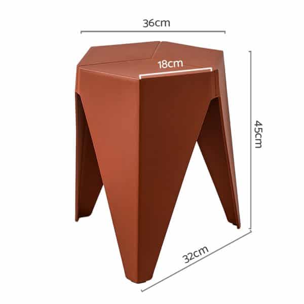 Artiss 2x Bar Stools Puzzle Plastic Foot Stool Red - Image 2