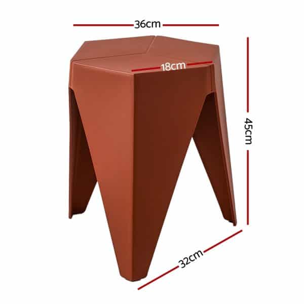 Artiss 4PC Puzzle Stool Bar Stools Stackable Red - Image 2