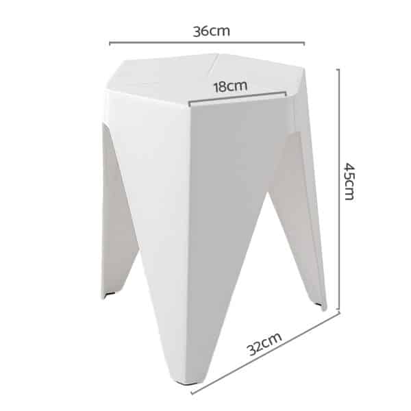 Artiss 2x Bar Stools Puzzle Plastic Foot Stool White - Image 2