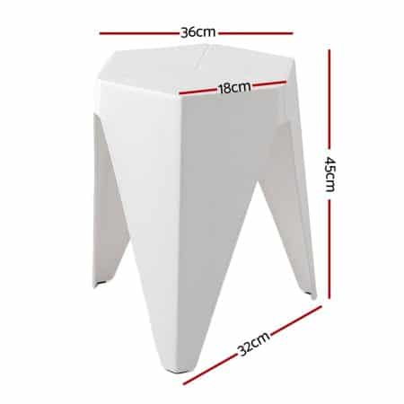 Artiss 4PC Puzzle Stool Bar Stools Stackable White - Image 2