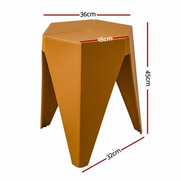 Artiss 4PC Puzzle Stool Bar Stools Stackable Yellow - Image 2