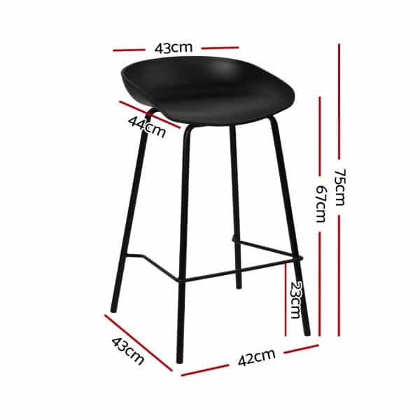 Artiss 4x Bar Stools Kitchen Counter Stools Metal - Image 2