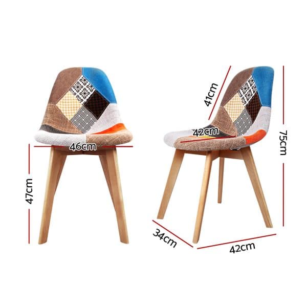 Artiss Dining Chairs Set of 2 Fabric Retro Replica DSW - Image 2