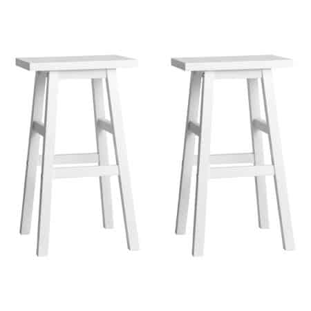 Artiss Bar Stools Kitchen Counter Stools Wooden Chairs White x2