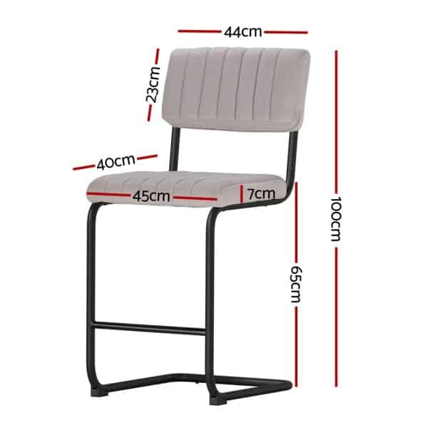 Artiss 2x Bar Stools Velvet Chairs - Image 2
