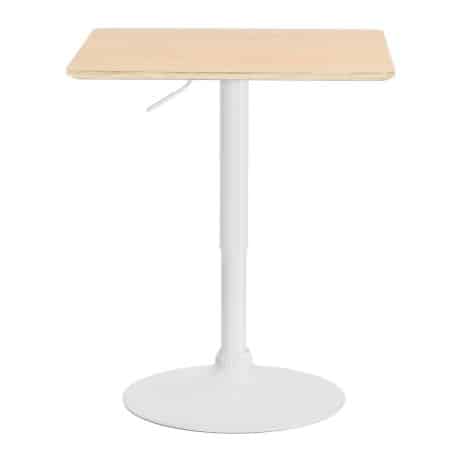 Artiss Bar Table Swivel Base Gas Lift Counter Dining Table 60CM Square Pine - Image 2