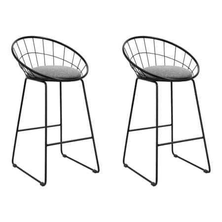 Artiss 2x Bar Stools Padded Seat Metal