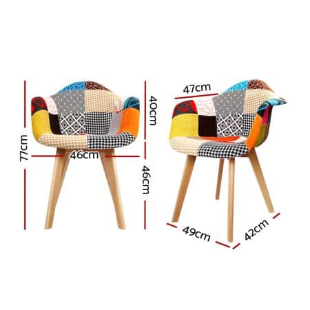 Artiss Dining Chairs Set of 2 Fabric Retro Replica DSW - Image 2