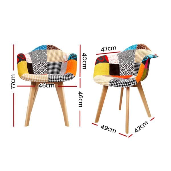 Artiss Dining Chairs Set of 2 Fabric Retro Replica DSW - Image 2