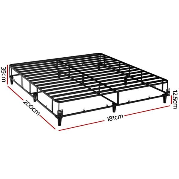 Artiss Bed Frame King Size Metal Grey MASON - Image 2