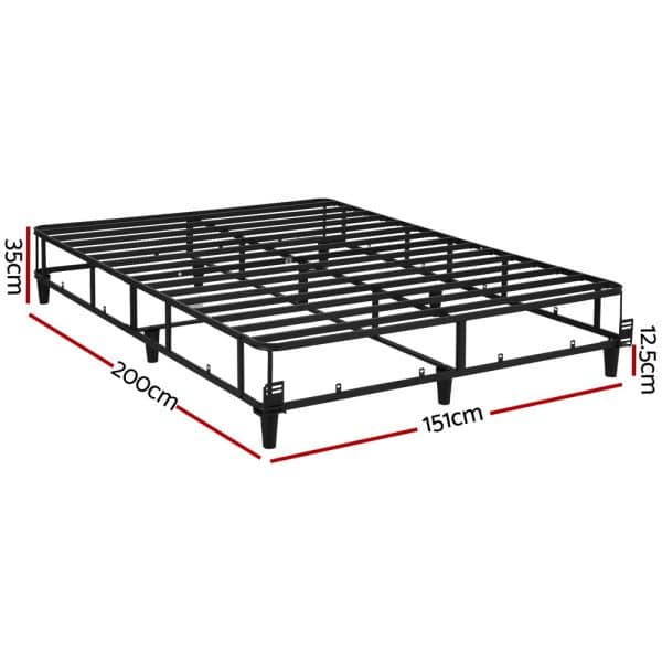 Artiss Bed Frame Queen Size Metal Grey MASON - Image 2