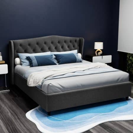 Artiss Bed Frame King Size Charcoal PIER - Image 2