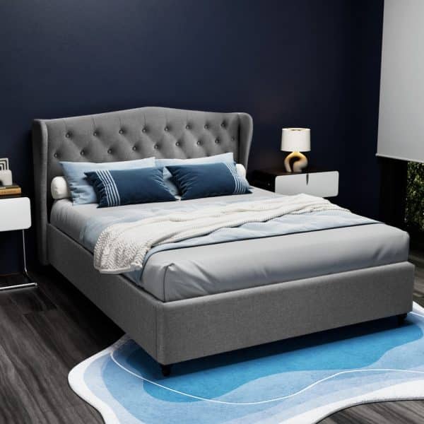 Artiss Bed Frame Queen Size Grey PIER - Image 2