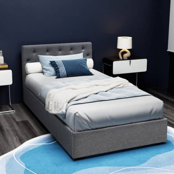 Artiss Bed Frame King Single Size Gas Lift Grey VILA - Image 2