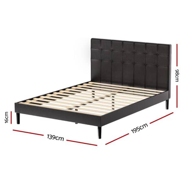 Artiss Bed Frame Double Size LED Black RAVI - Image 2
