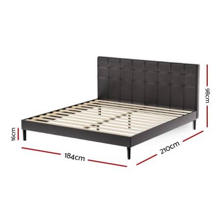 Artiss Bed Frame King Size LED Black RAVI - Image 2