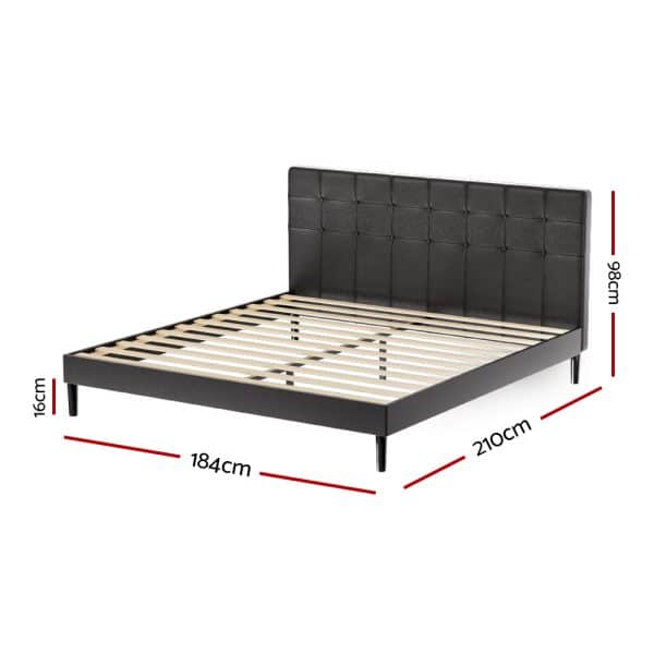 Artiss Bed Frame King Size LED Black RAVI - Image 2