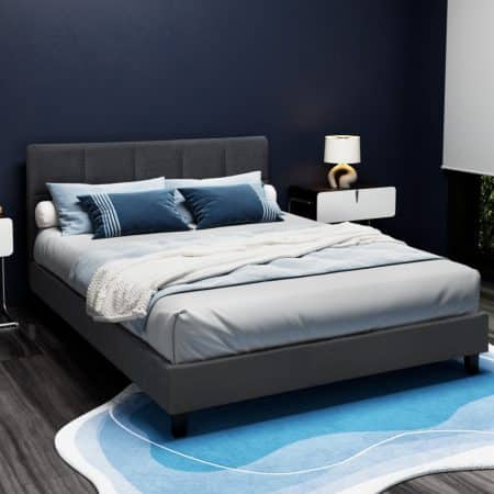 Artiss Bed Frame Double Size Charcoal TINO - Image 2