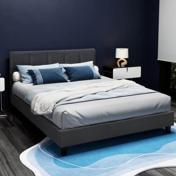 Artiss Bed Frame Double Size Charcoal TINO - Image 2