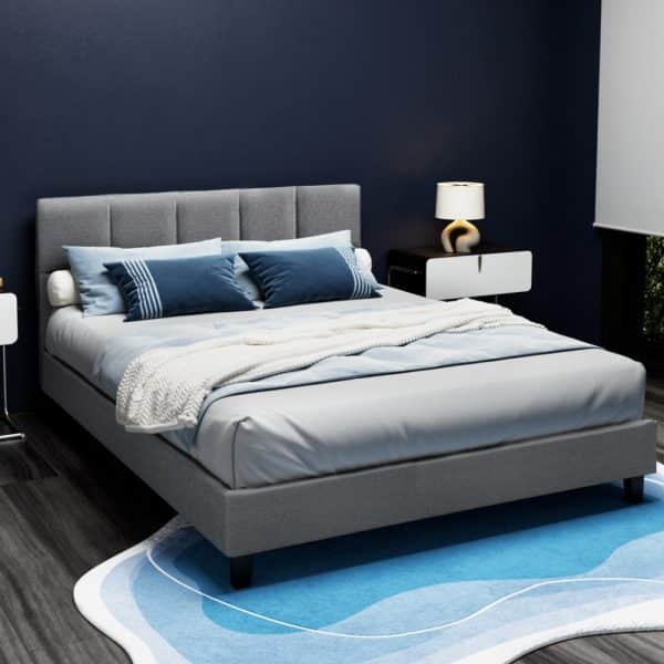 Artiss Bed Frame Queen Size Grey TINO - Image 2
