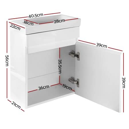 Cefito Vanity Unit 400mm with Basin White - Image 2