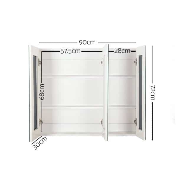 Cefito Bathroom Vanity Mirror with Storage Cabinet - White - Image 2