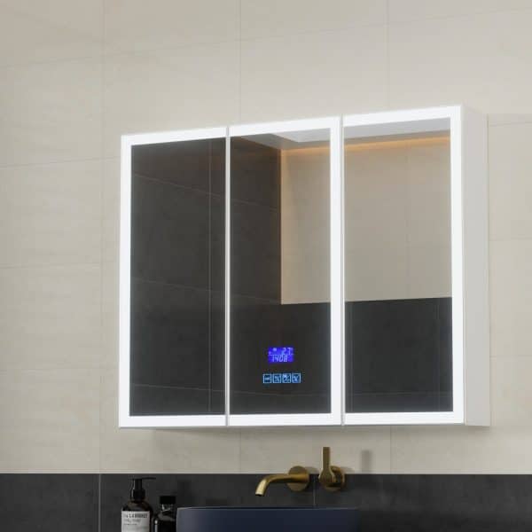Bathroom Mirror Cabinet LED Light 900x720mm Medicine Wall Storage - Image 7