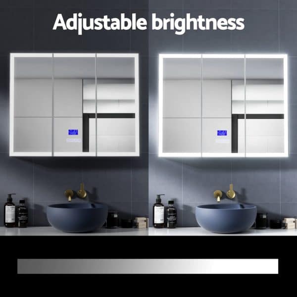 Bathroom Mirror Cabinet LED Light 900x720mm Medicine Wall Storage - Image 5