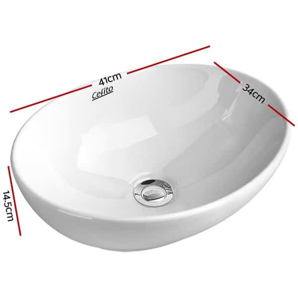Cefito Bathroom Basin Ceramic Vanity Sink Hand Wash Bowl 41x34cm - Image 2