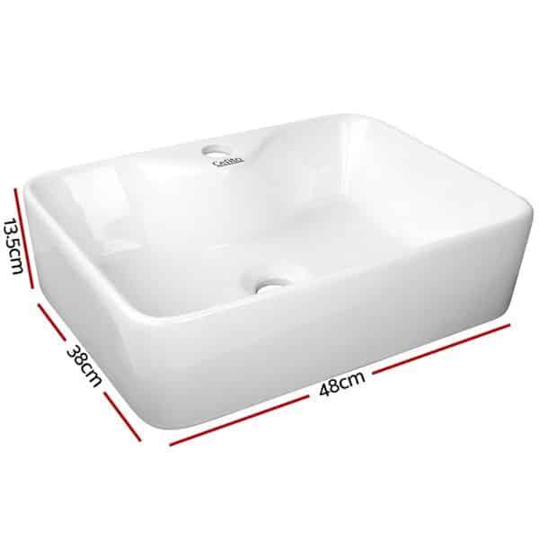 Cefito Bathroom Basin Ceramic Vanity Sink Hand Wash Bowl 48x38cm - Image 2