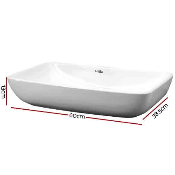 Cefito Bathroom Basin Ceramic Vanity Sink Hand Wash Bowl 60x38cm - Image 2