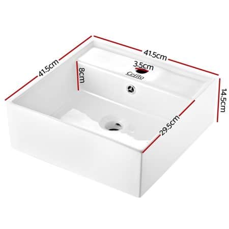 Cefito Bathroom Basin Ceramic Vanity Sink Hand Wash Bowl 41x41cm - Image 2