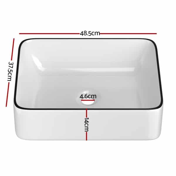 Cefito Bathroom Basin Ceramic Vanity Sink Hand Wash Bowl Above Counter 48x37cm - Image 2