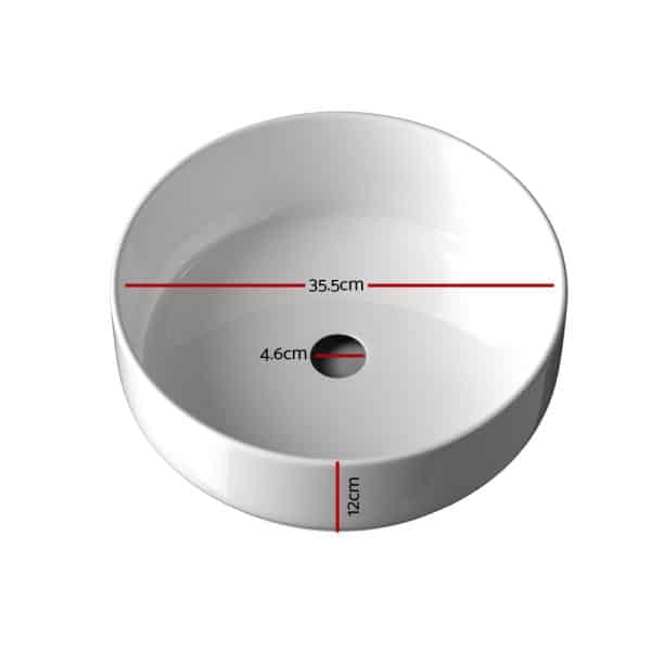 Cefito Bathroom Basin Ceramic Vanity Sink Hand Wash Bowl 35x12cm - Image 2