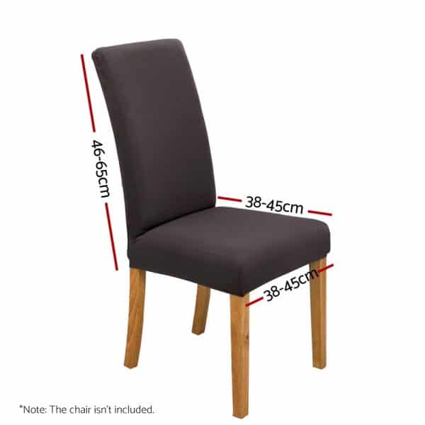 Artiss Dining Chair Covers 6x Slipcovers Spandex Stretch Banquet Party Dark Grey - Image 2