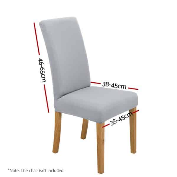Artiss Dining Chair Covers 6x Slipcovers Spandex Stretch Banquet Wedding Grey - Image 2